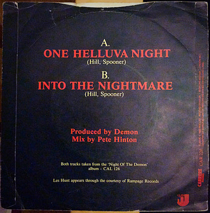 Demon (4) : One Helluva Night (7", Single)