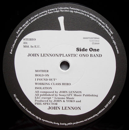 John Lennon / The Plastic Ono Band : John Lennon / Plastic Ono Band (LP, Album, RE, RM, 180)