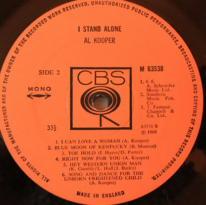 Al Kooper : I Stand Alone (LP, Album, Mono)