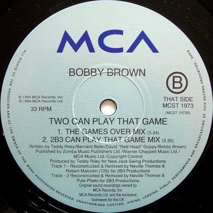 Bobby Brown : Two Can Play That Game (The K Klass Mixes) (12", Single)