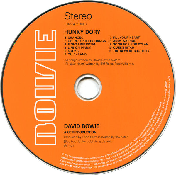 David Bowie : Hunky Dory (CD, Album, RE, RM)