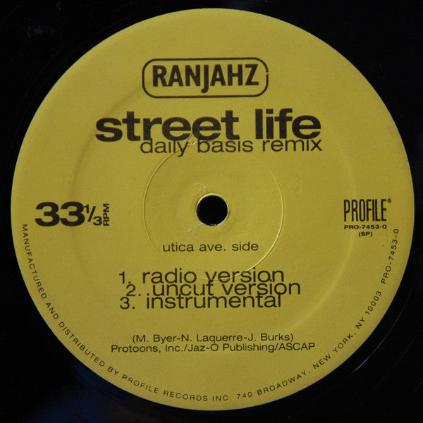 Ranjahz* : Daily Basis / Street Life (12", Single)