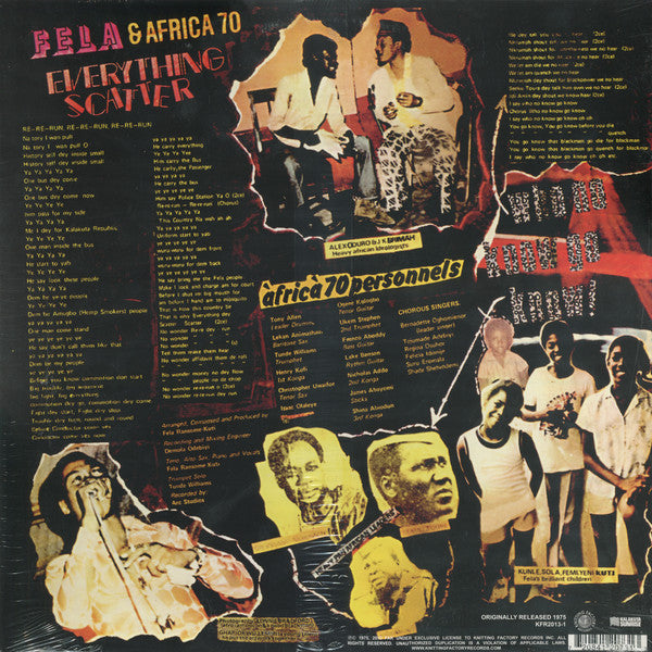 Fela Kuti & Africa 70 : Everything Scatter (LP, Album, RE)