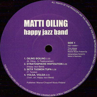 Matti Oiling : Happy Jazz Band (LP, RE)