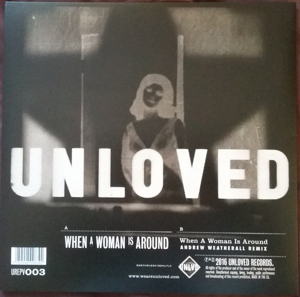 Unloved (4) : When A Woman Is Around (12", Single, Red)