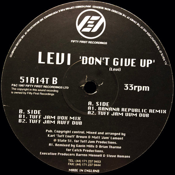 Levi : Don't Give Up (12")