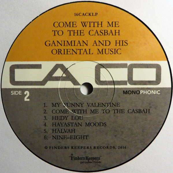 Ganimian & His Orientals : Come With Me To The Casbah (LP, RE)