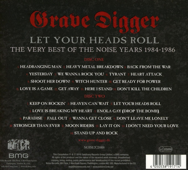 Grave Digger (2) : Let Your Heads Roll - The Very Best Of The Noise Years 1984-1986 (2xCD, Comp, Dig)
