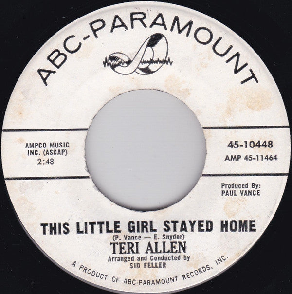 Teri Allen : This Little Girl Stayed Home (7", Single)