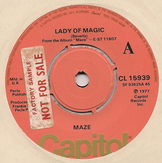 Maze* : Lady Of Magic (7", Single)