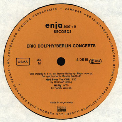 Eric Dolphy : Berlin Concerts (2xLP, Album)