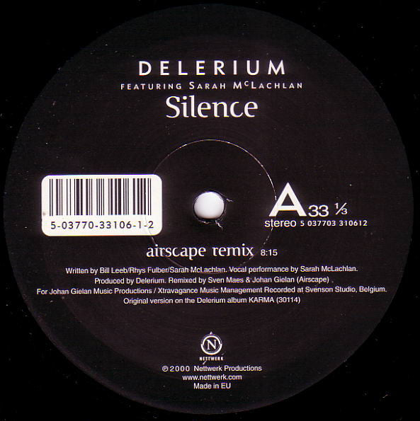 Delerium Featuring Sarah McLachlan - Silence (Remixes By Airscape And Dj  Tiësto) (12