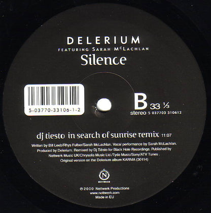 Delerium Featuring Sarah McLachlan : Silence (Remixes By Airscape And Dj Tiësto) (12", Single)