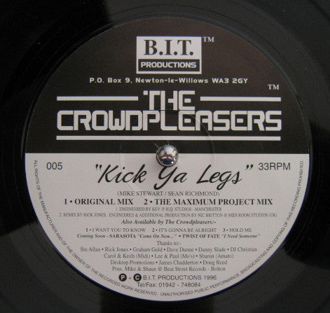 The Crowdpleasers : Kick Ya Legs (12", S/Sided)